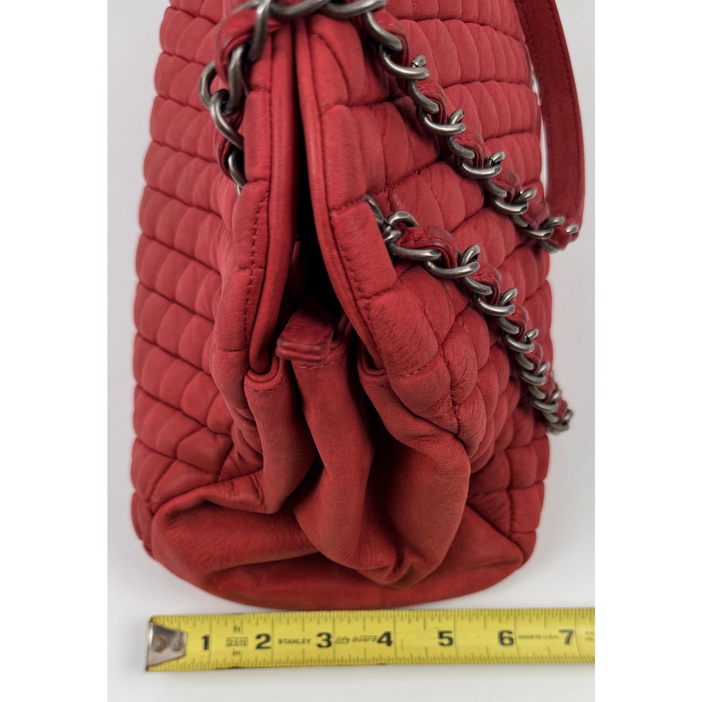 Chanel Just Mademoiselle Large Bowling Bag in Pink Quilted Nubuck Leather