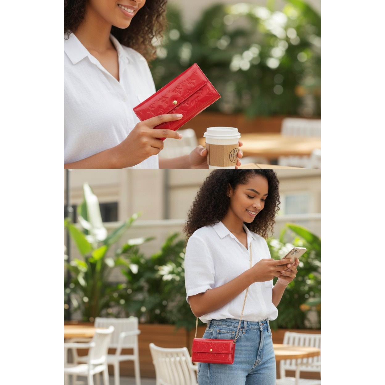 Louis Vuitton Vernis Red Portefeuille Sarah Wallet