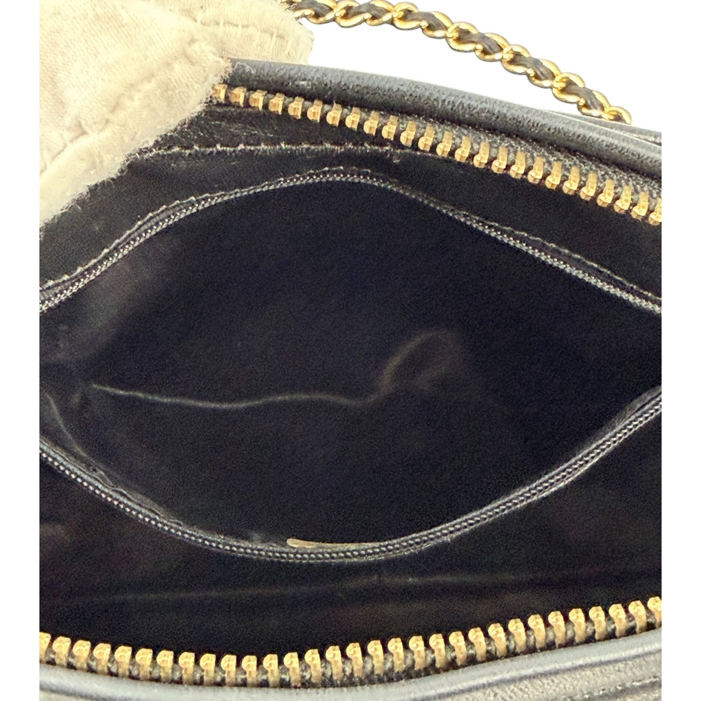 Chanel Black Quilted Leather Tassel Camera Bag