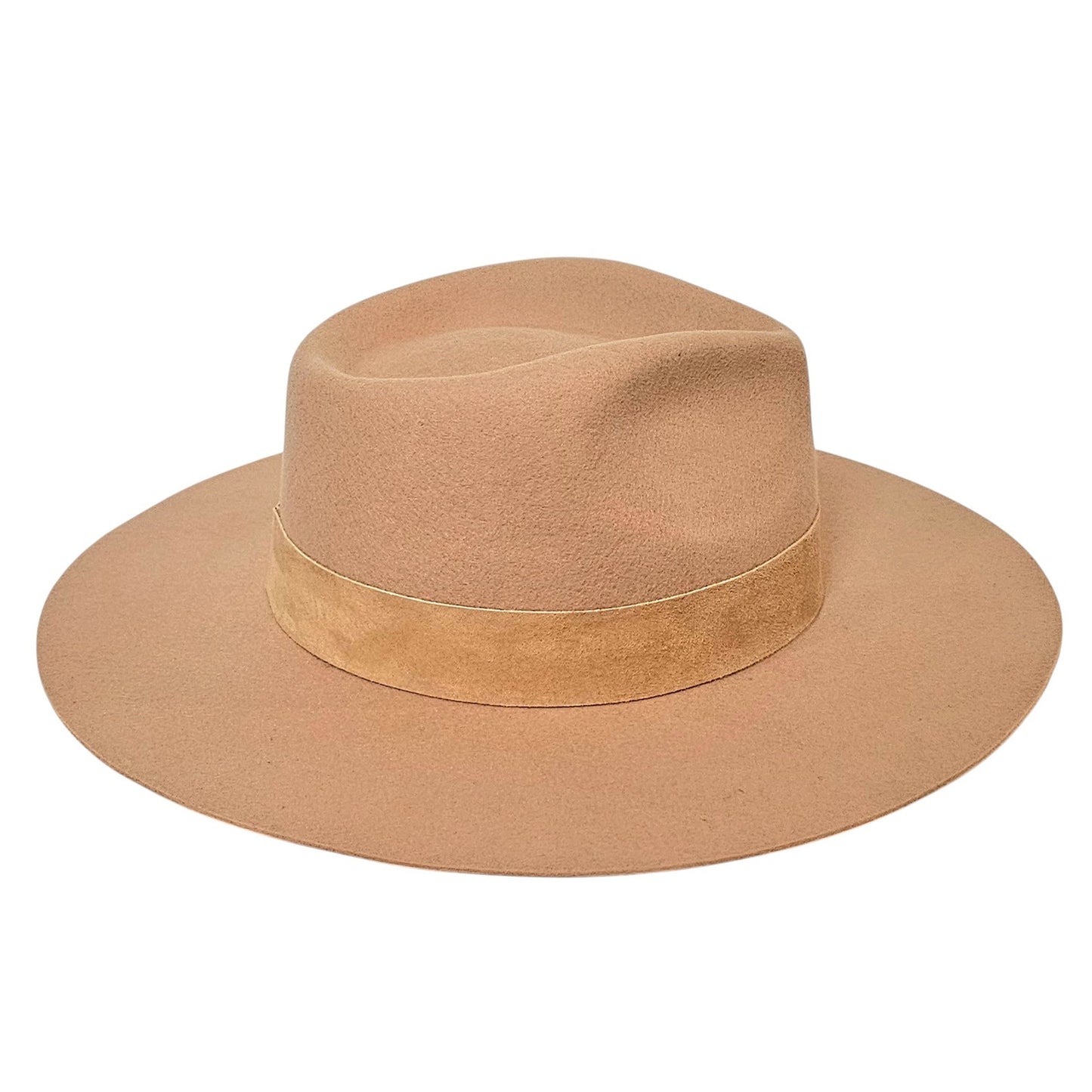 Lack of Color The Mirage Fedora Hat in a tan color with a tonal suede band