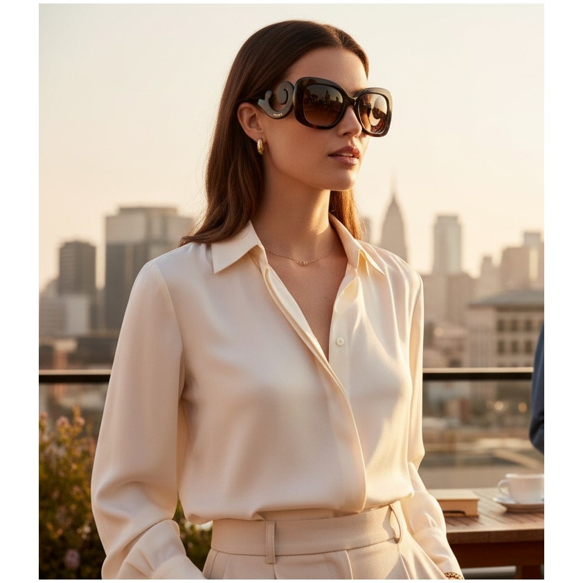 Prada Sunglasses Baroque Swirl Brown Square