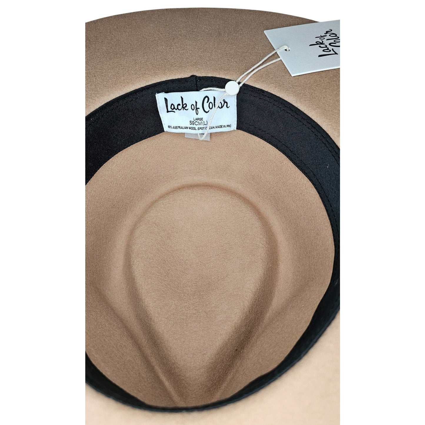 Lack of Color The Mirage Fedora Hat in a tan color with a tonal suede band
