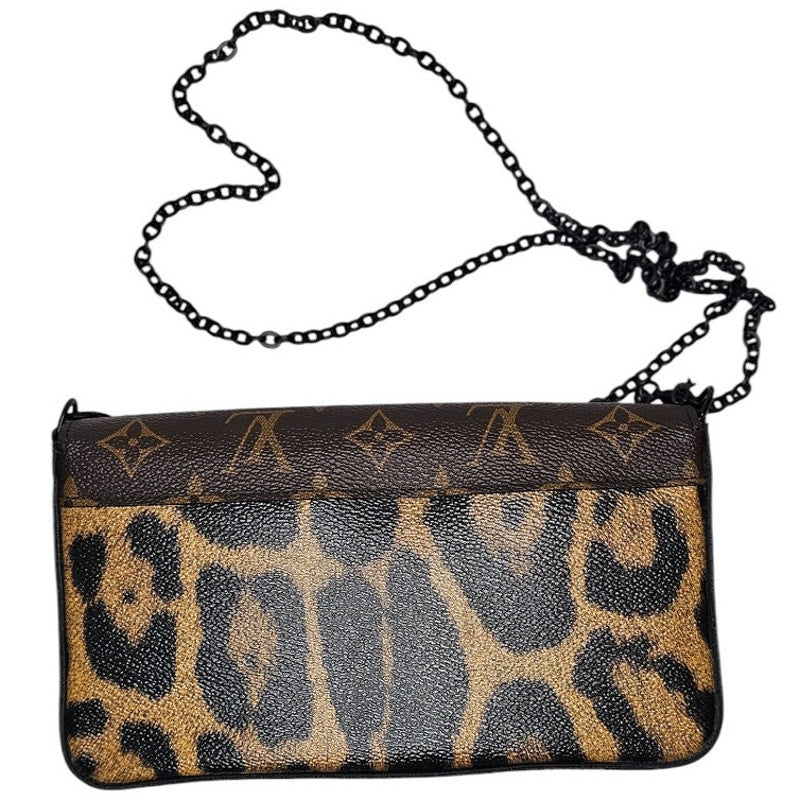 Louis Vuitton Felicie Pochette Monogram Canvas and Wild Animal Print