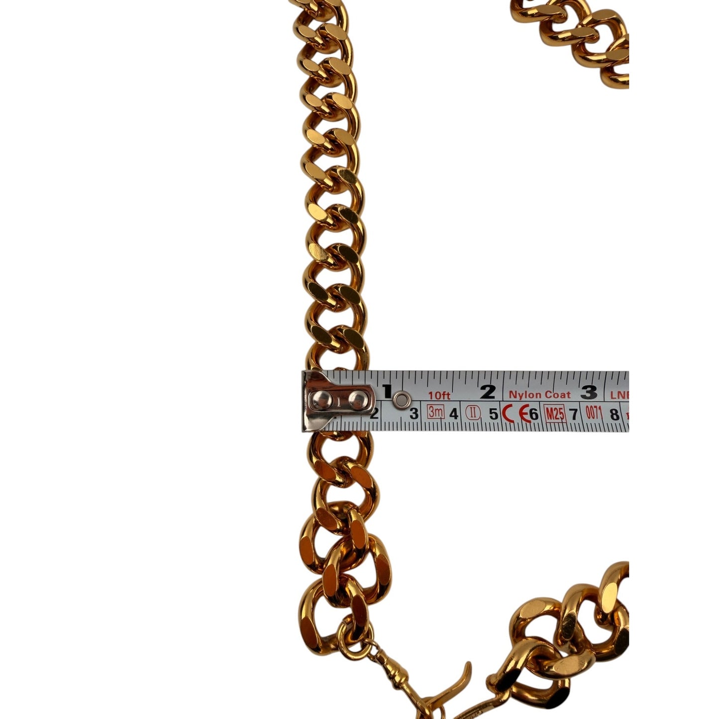 CHANEL Logo ID 24K Gold Plated Chain Belt Necklace Vintage