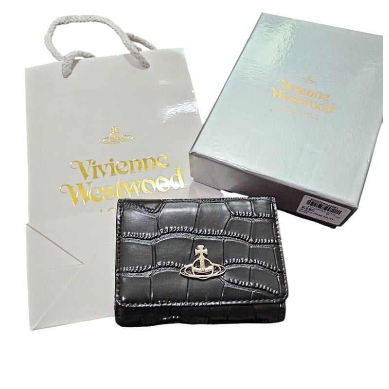 Vivienne Westwood Small Frame Wallet Croc Embossed