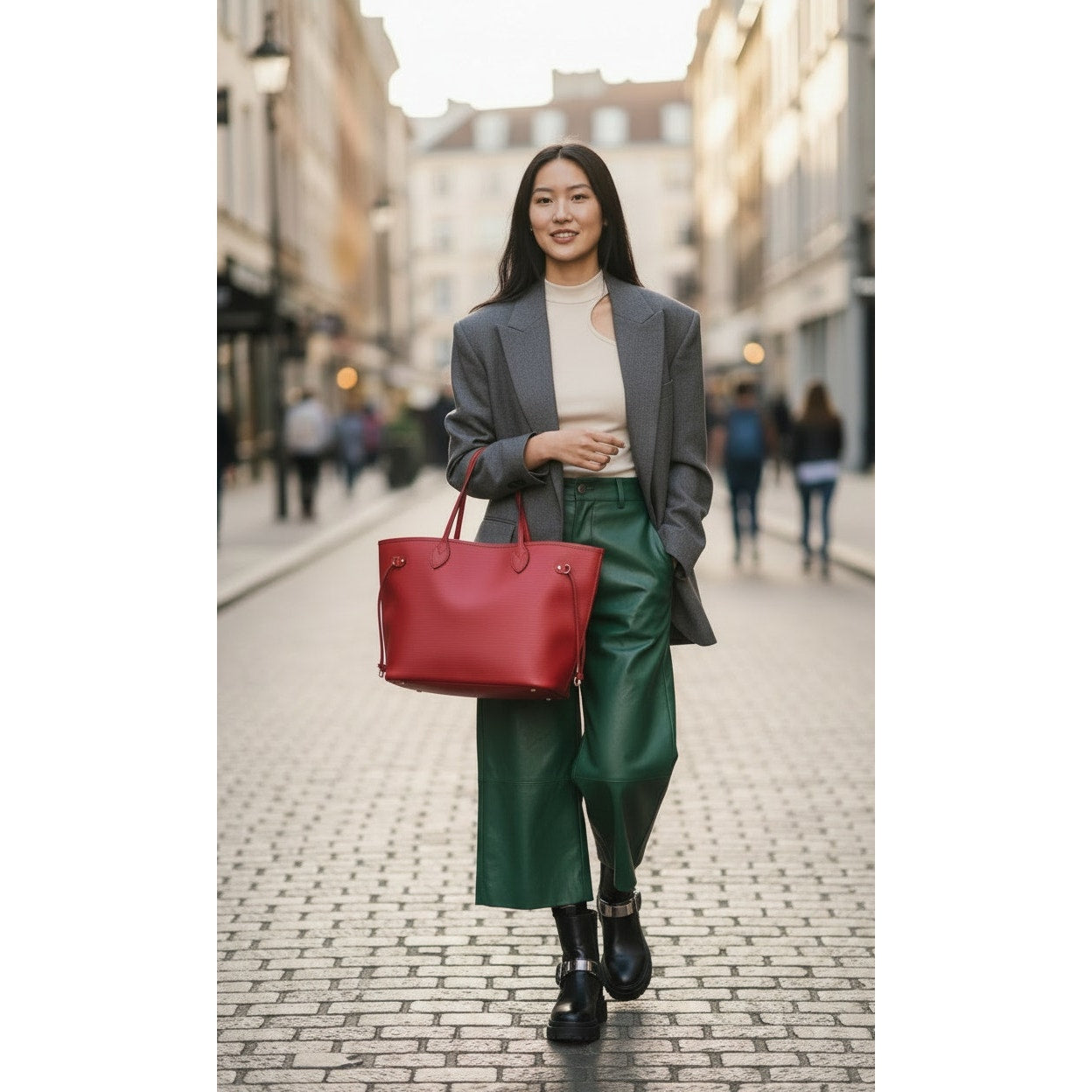 Louis Vuitton Neverfull MM tote bag in fuchsia Epi leather