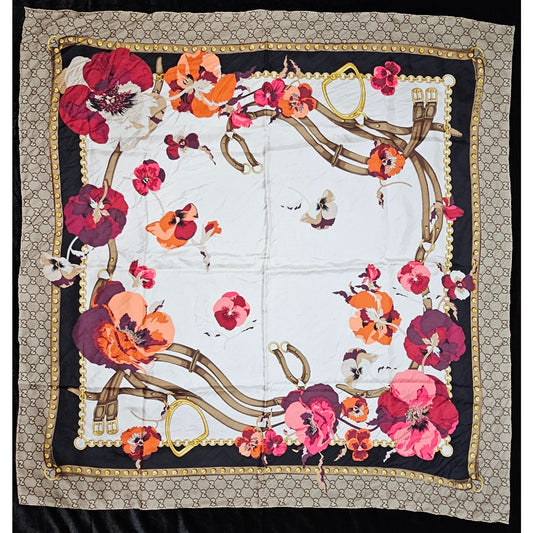 GUCCI Floral Silk Scarf