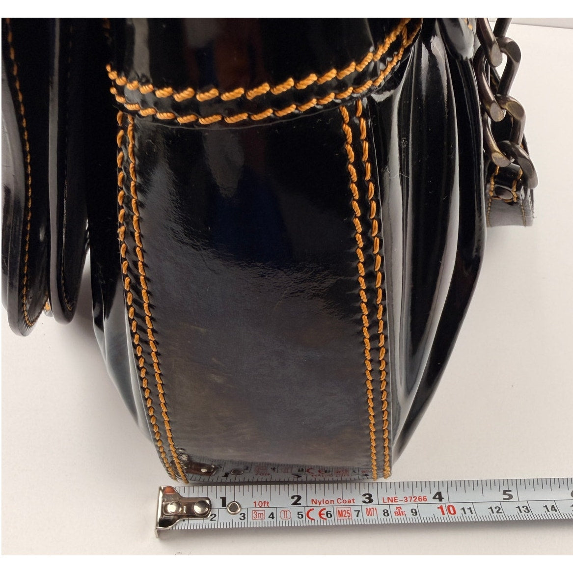 Fendi Black Patent Leather B Bag