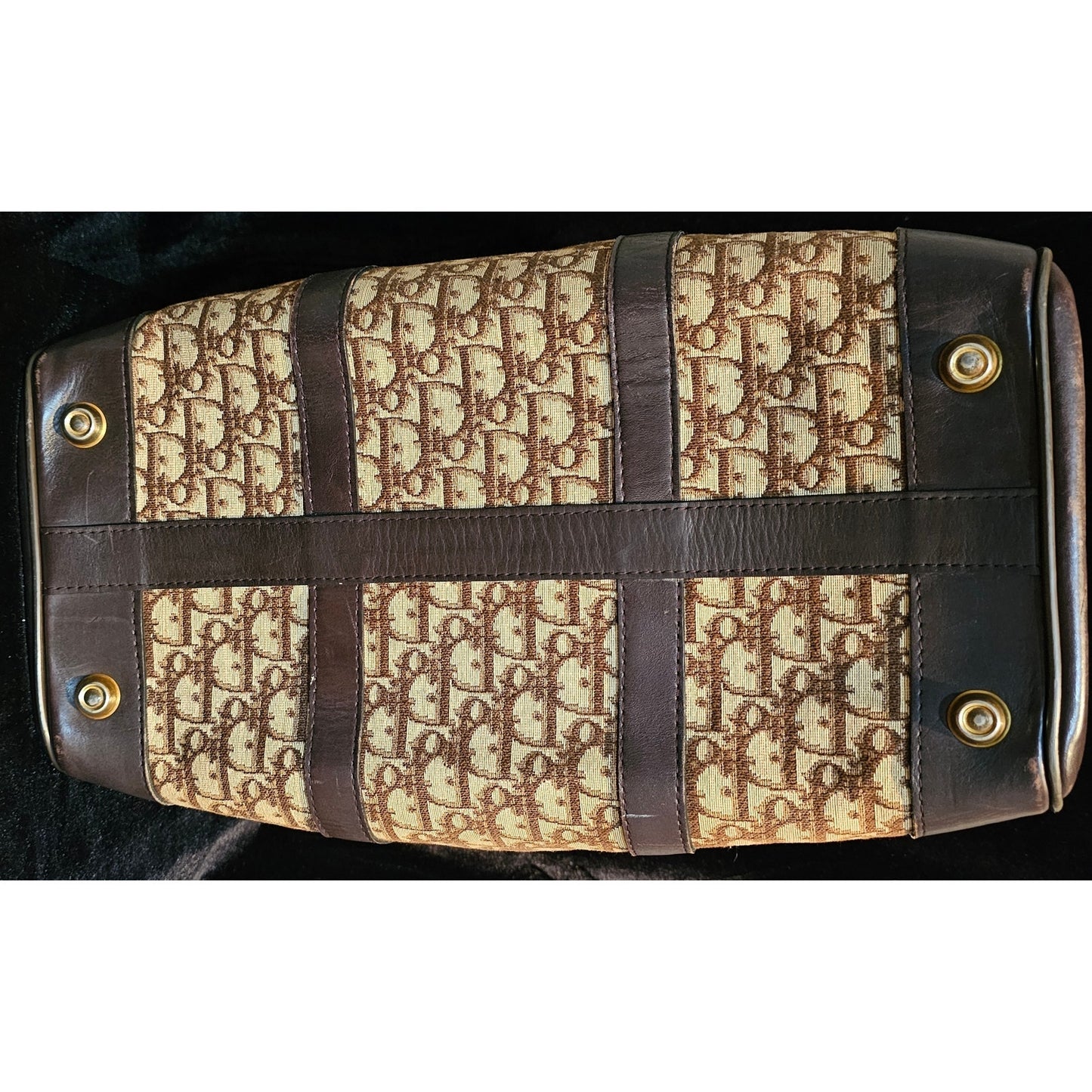 CHRISTIAN DIOR 1960s RARE Early Oblique Monogram Box Travel Bag