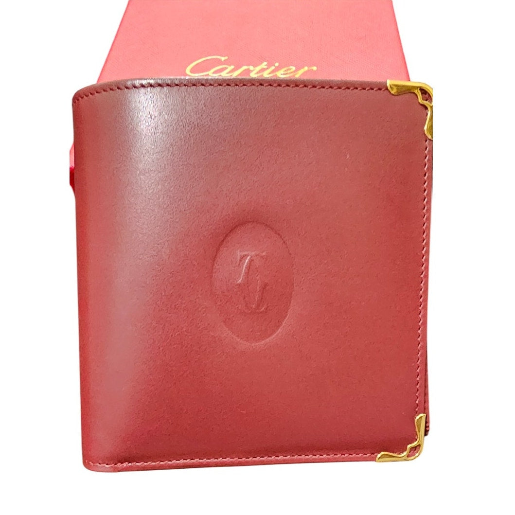 Cartier Bifold Wallet Vintage Must de Cartier Bordeaux