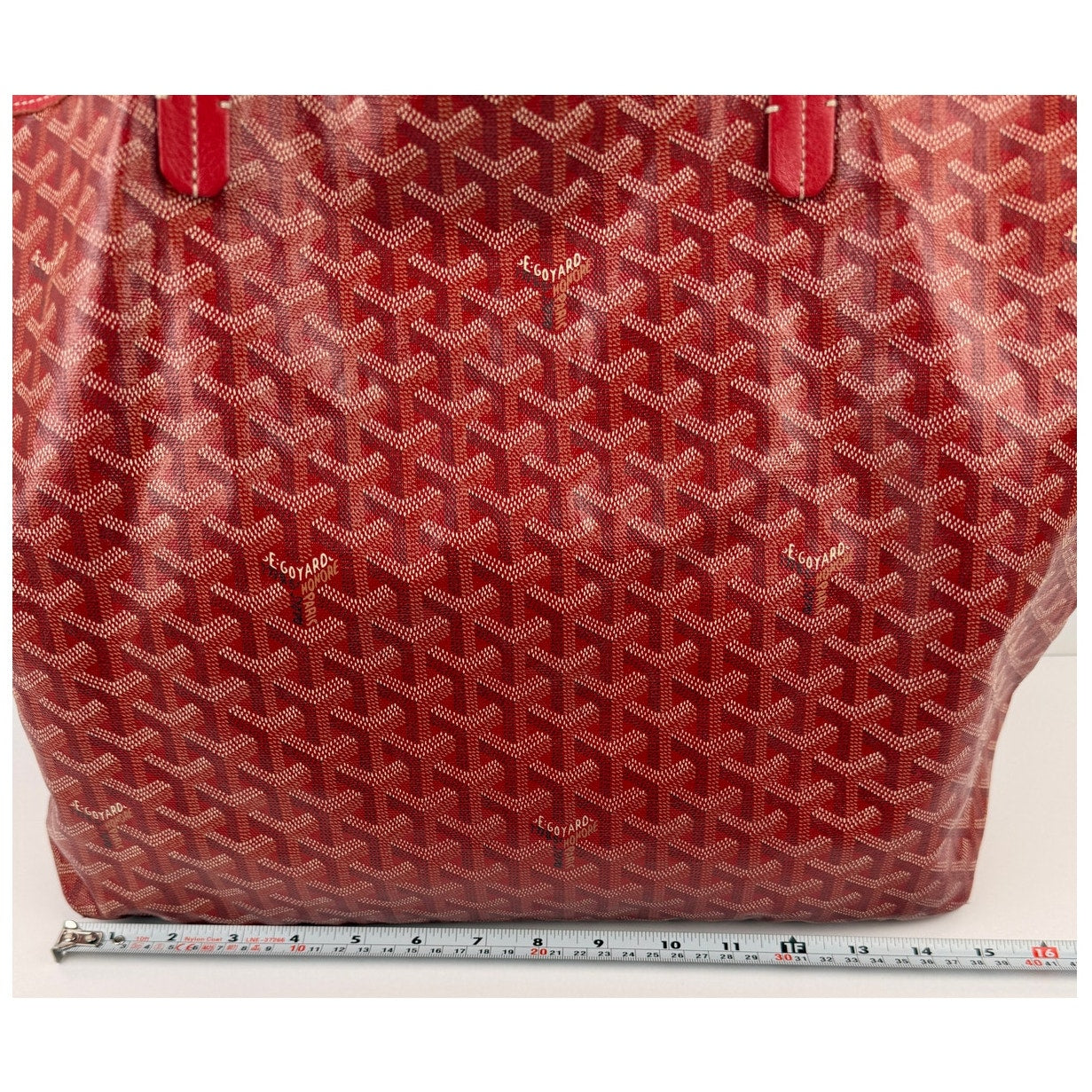 GOYARD Herringbone Saint Louis GM Tote Bag PVC with Pouch Red