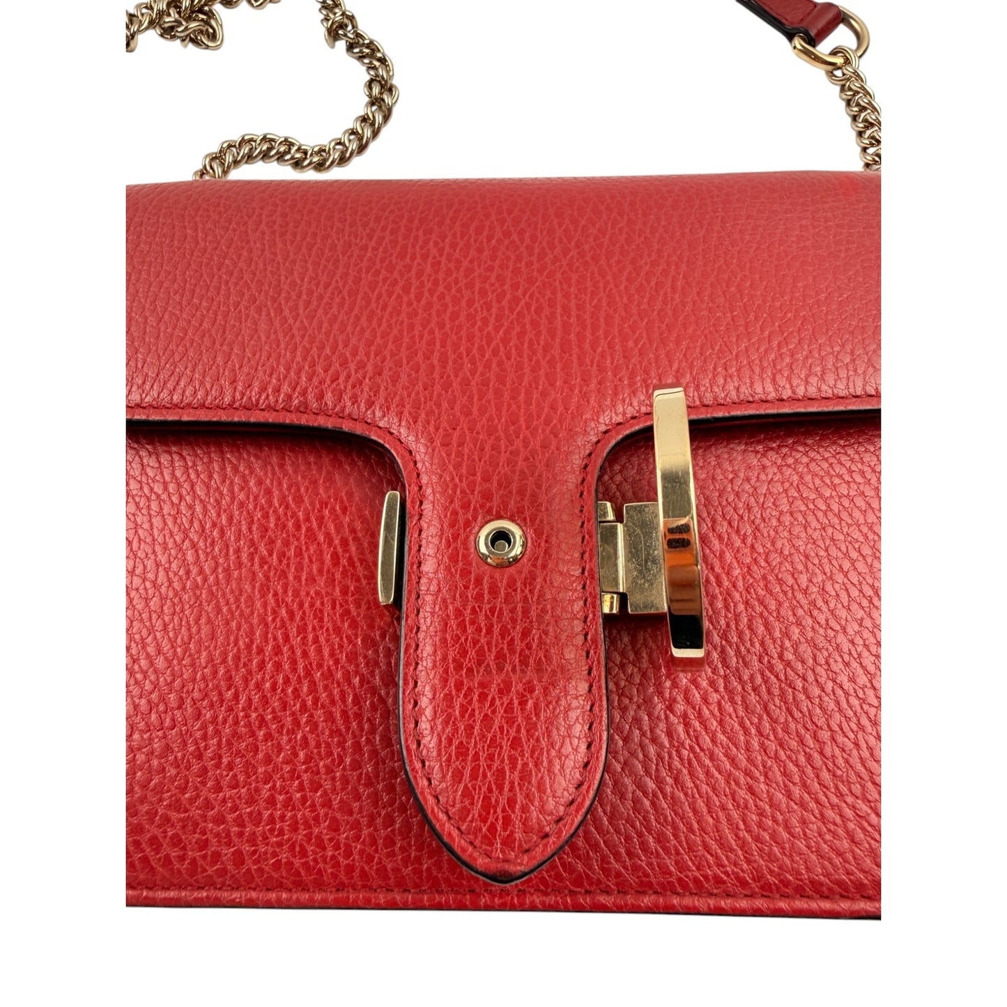 Gucci Interlocking G Leather Shoulder Bag Red