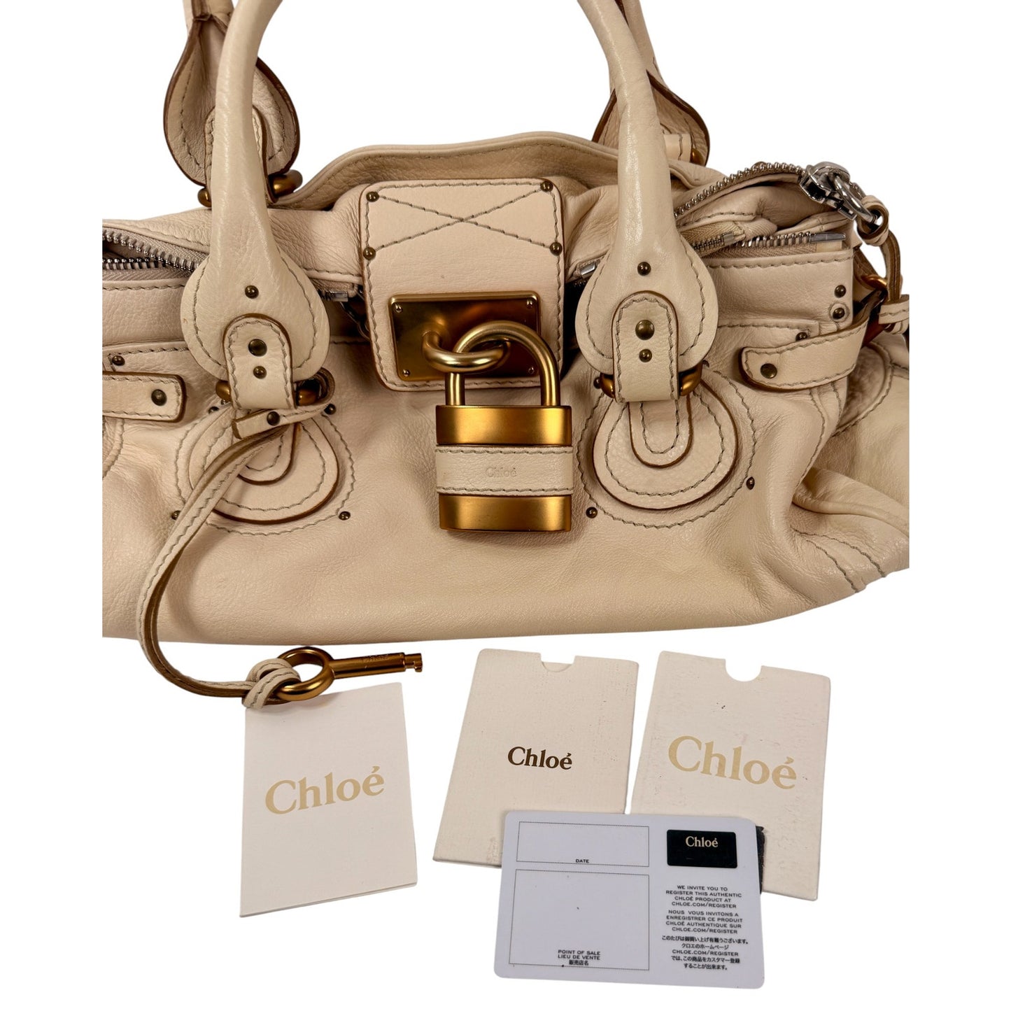 Chloe Ivory Paddington Medium Satchel Bag