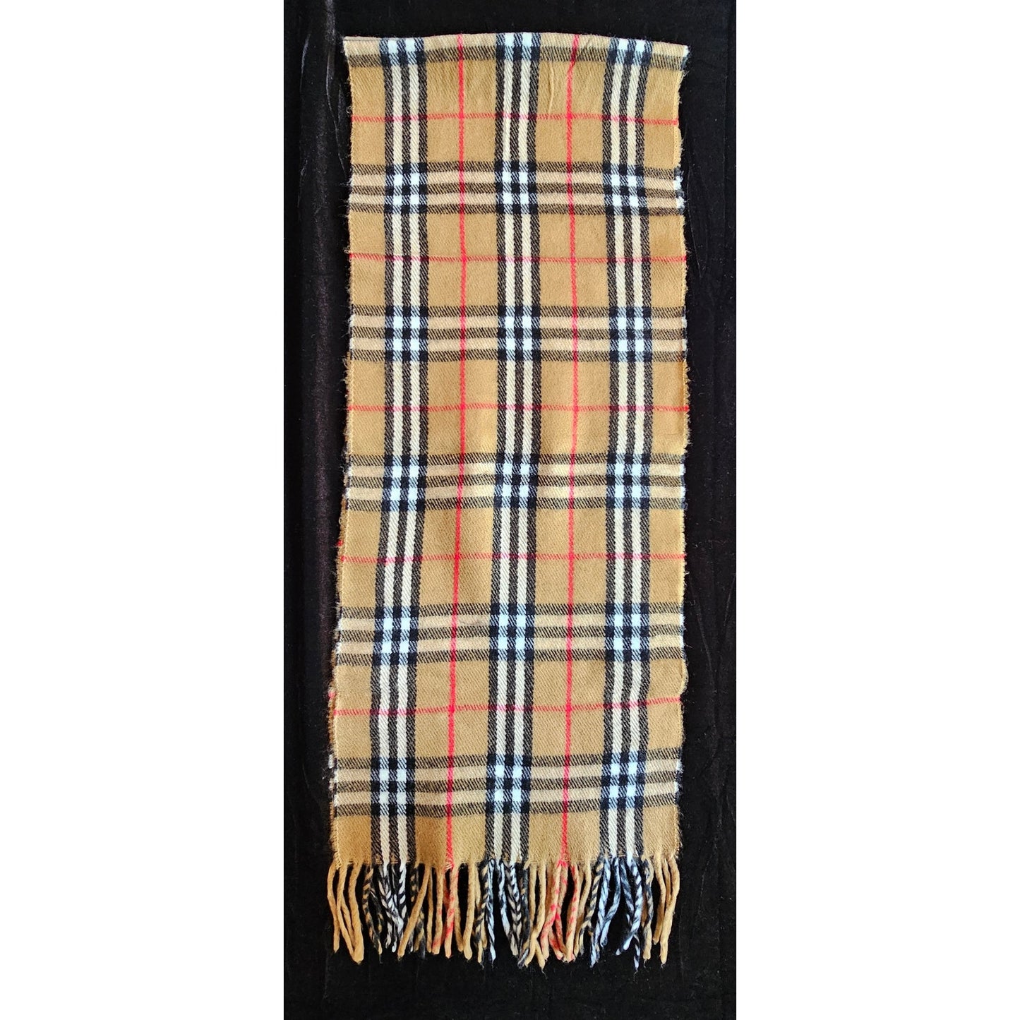 BURBERRYs of London 100% Lambswool BEIGE Scarf Nova Check Vintage (2)