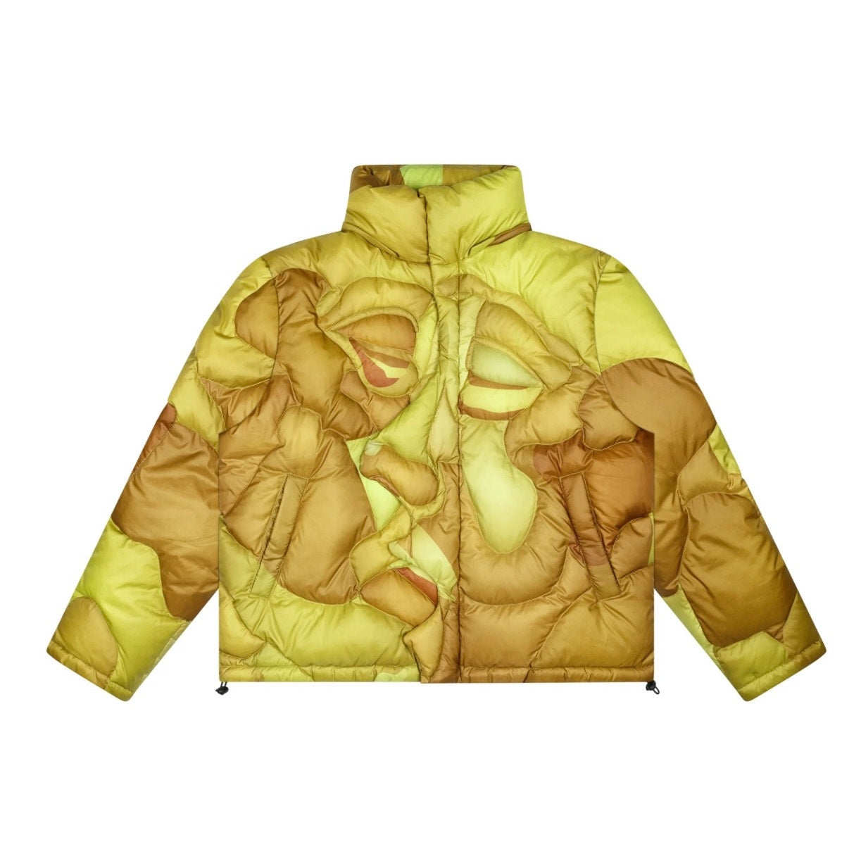 KidSuper Kissing Puffer Gold with Detachable Hood