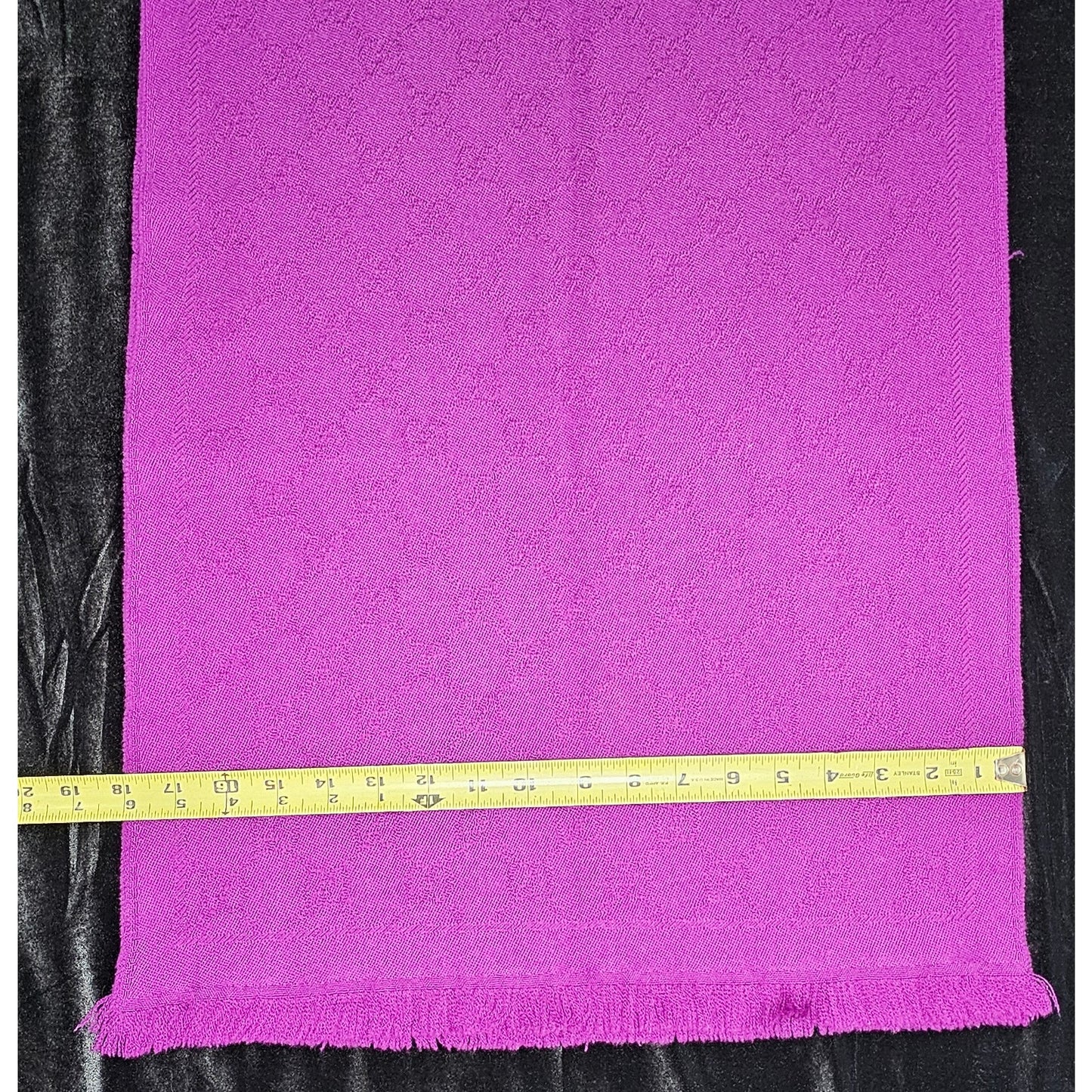 Gucci Muffler Stole Wool GG Pattern Fringe Purple