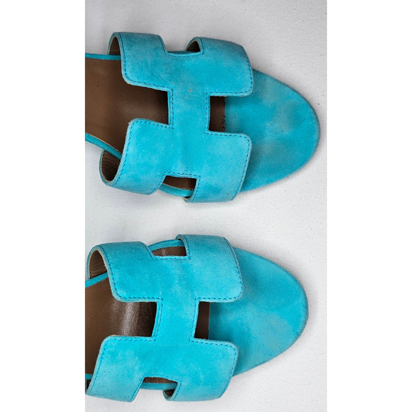 Hermès Legend Turquoise Suede Sandals