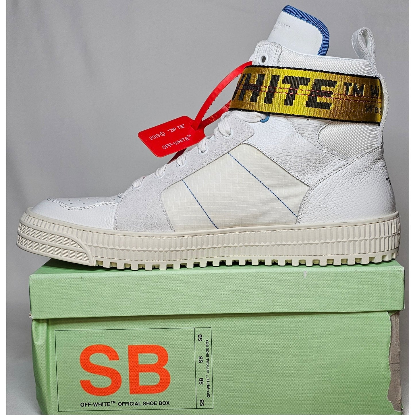 Off-White White c/o VIRGIL ABLOH Canvas and Leather Industrial High Top