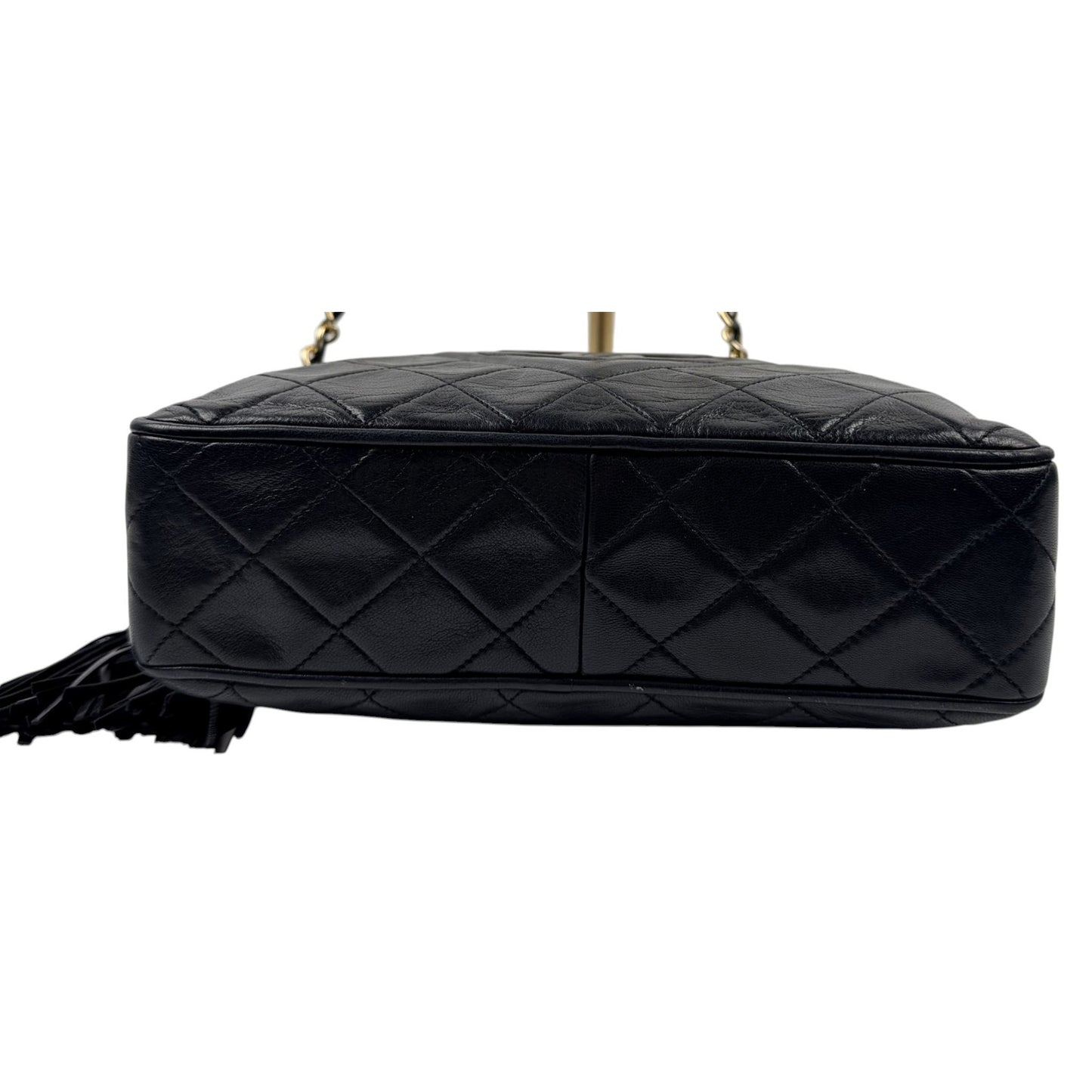 Chanel Black Quilted Leather Tassel Camera Bag