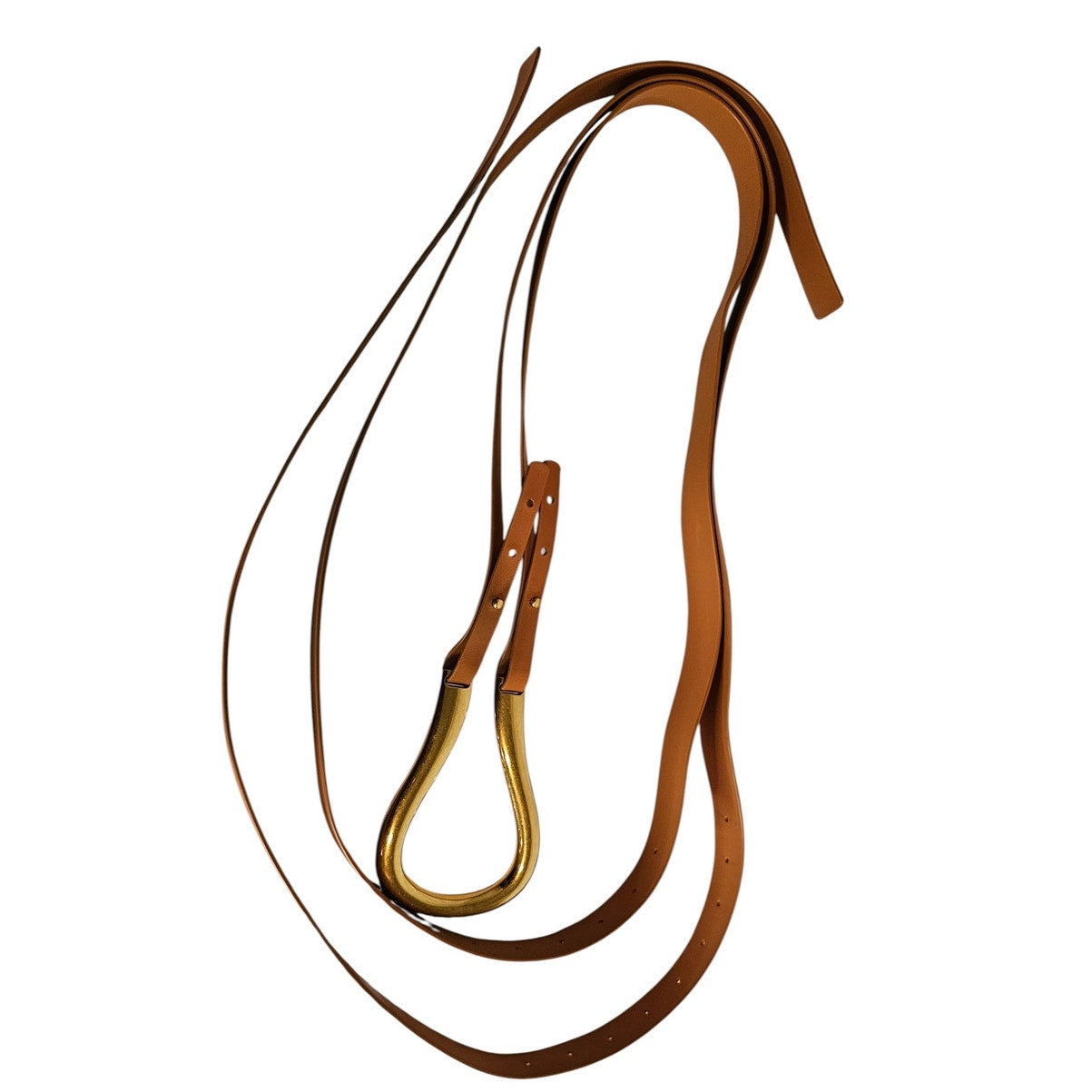 Bottega Veneta Double Strap Horsebit Buckle Belt Leather Wide