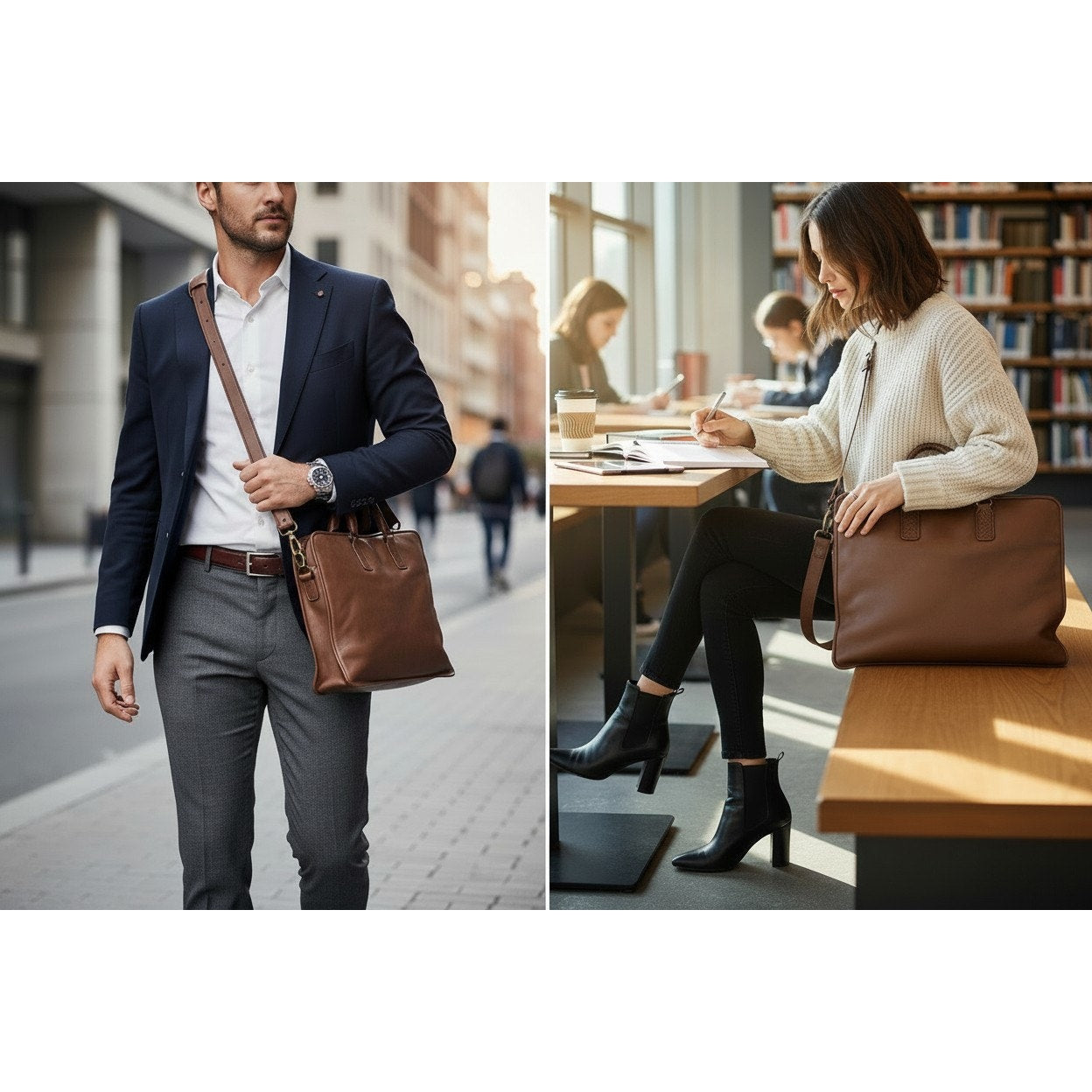 Bottega Veneta Intrecciato Leather Briefcase Bag Brown