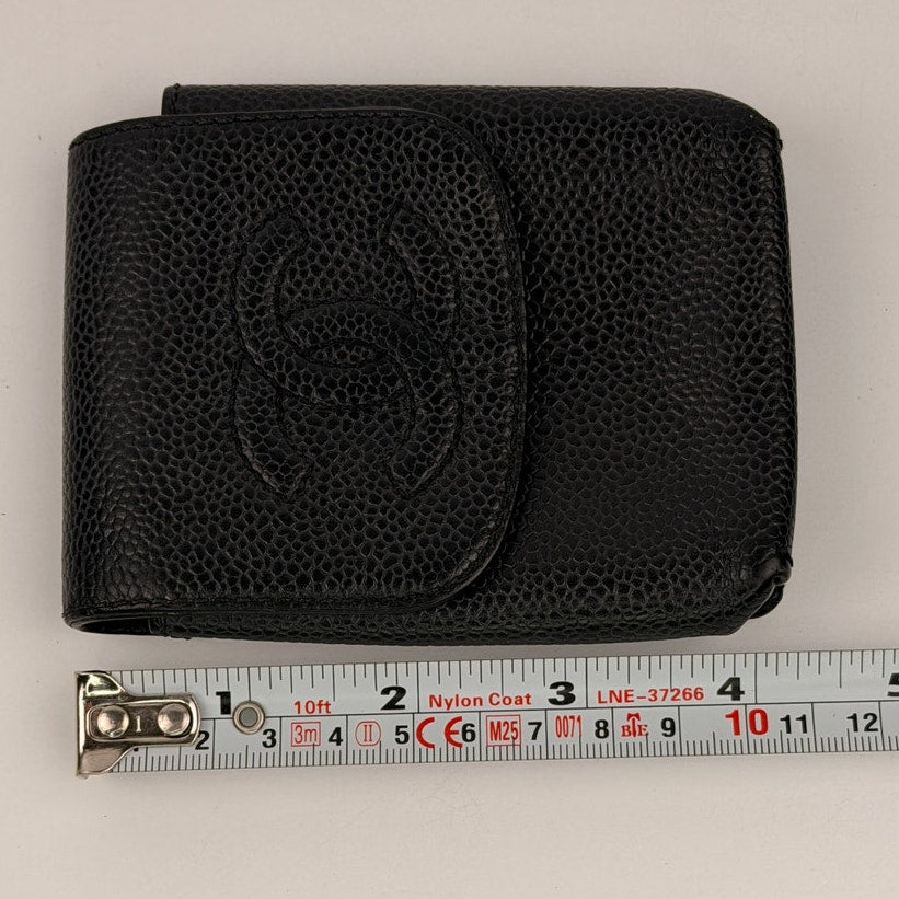 Chanel Black Caviar Leather CC Cigarette Case