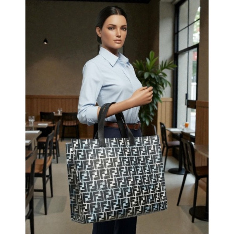 Fendi Shopper Tote Joshua Vides Zucca Coated Canvas Large