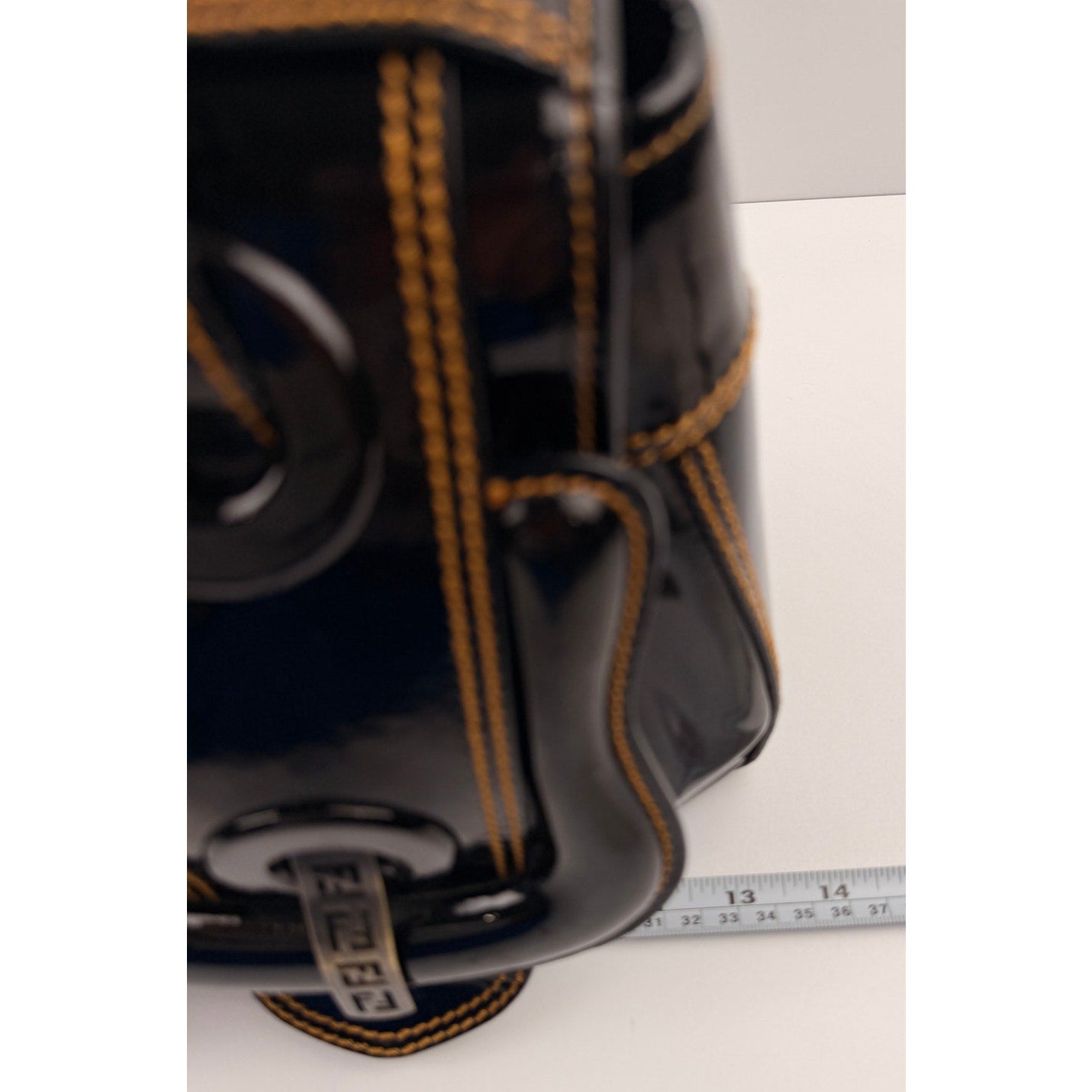 Fendi Black Patent Leather B Bag