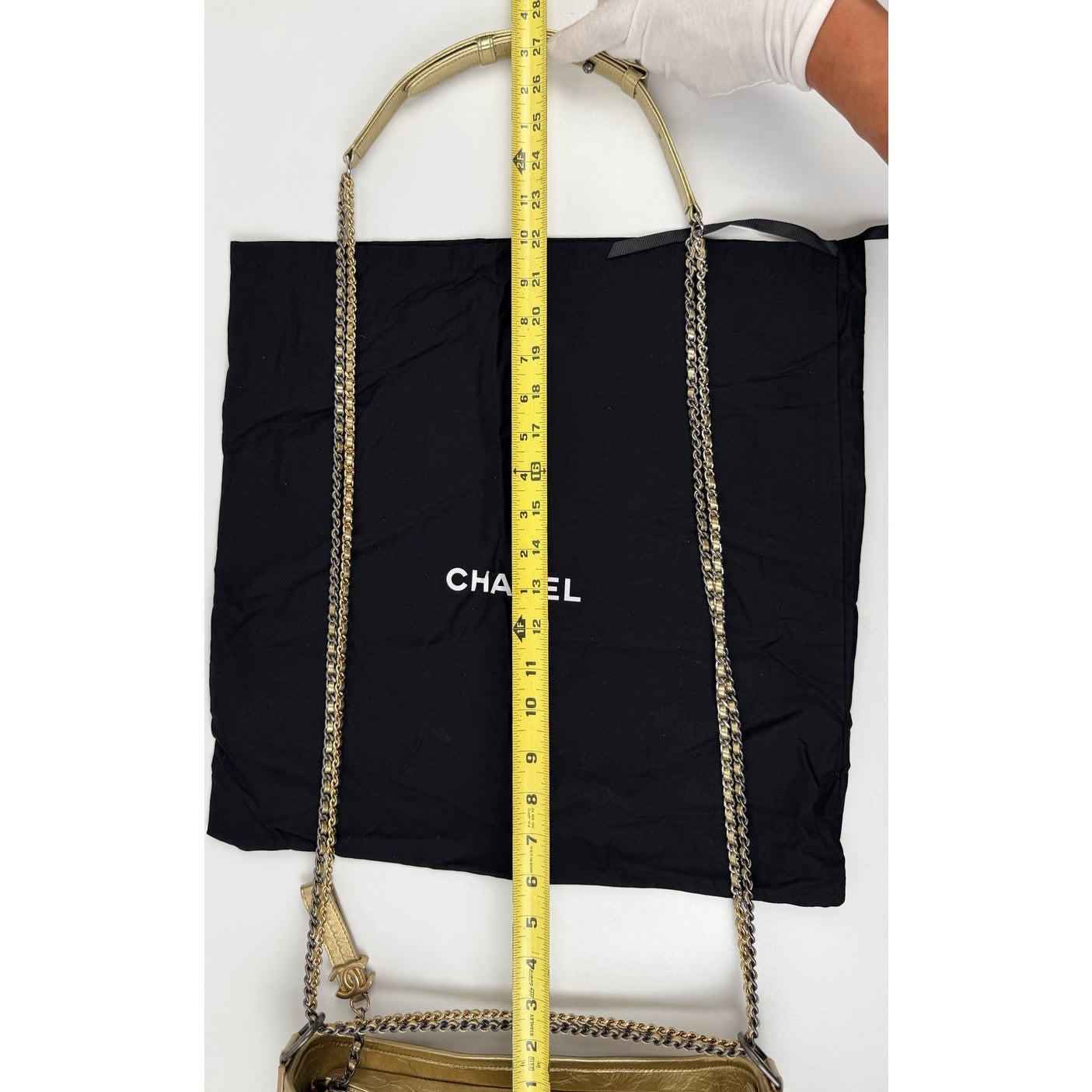 Chanel Gabrielle Gold Aged Calfskin Large Leather Handbag