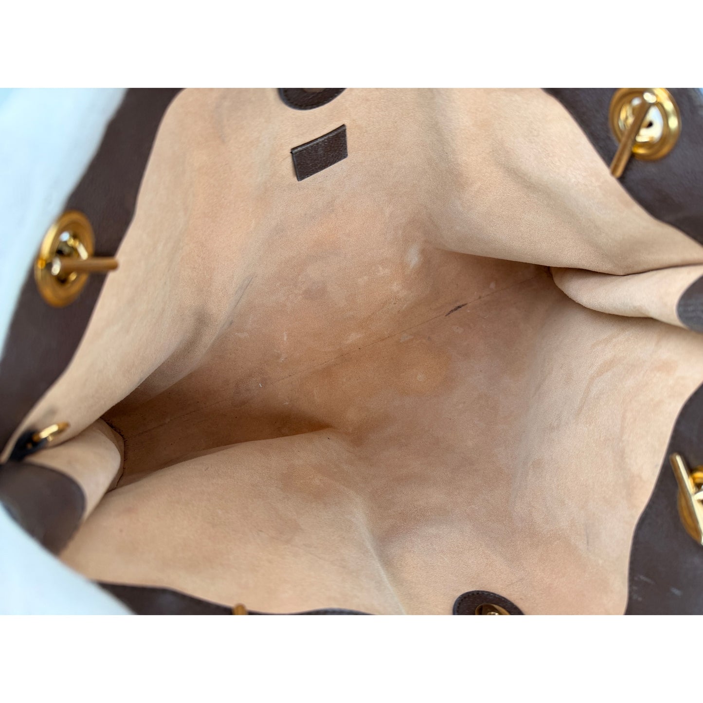 Gucci Rajah Large Tote Bag in GG Supreme canvas, featuring a tiger head detail and chain straps