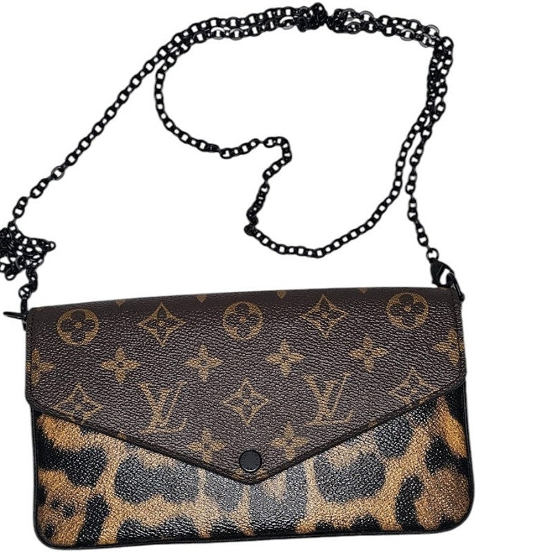 Louis Vuitton Felicie Pochette Monogram Canvas and Wild Animal Print
