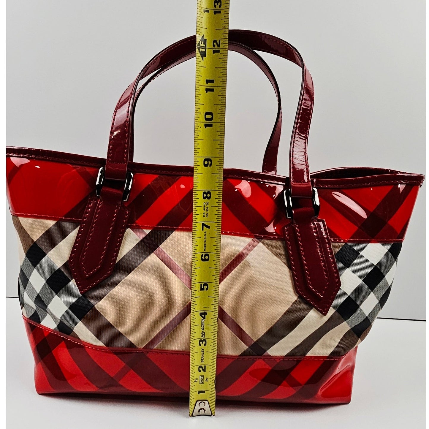 Burberry Red Nova Check Coated Canvas/Vinyl Tote