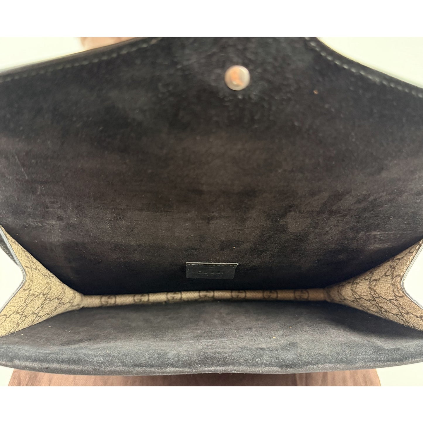 Gucci Black/Beige GG Supreme Canvas and Suede Dionysus Belt Bag/Clutch