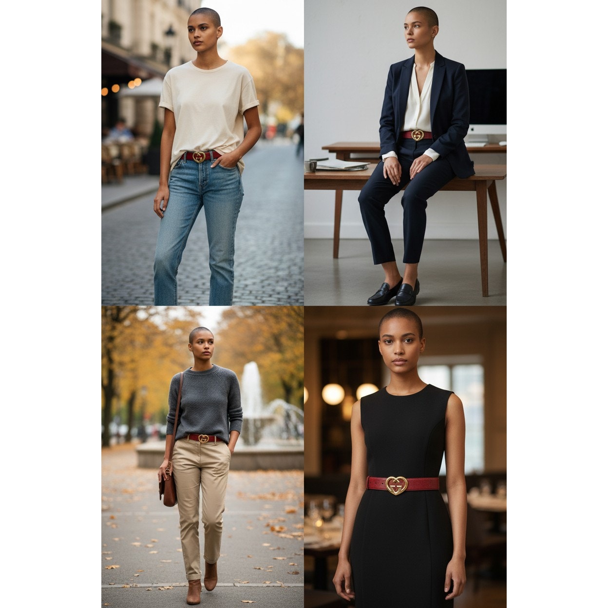 Gucci Red Guccissima Leather Heart Buckle Belt