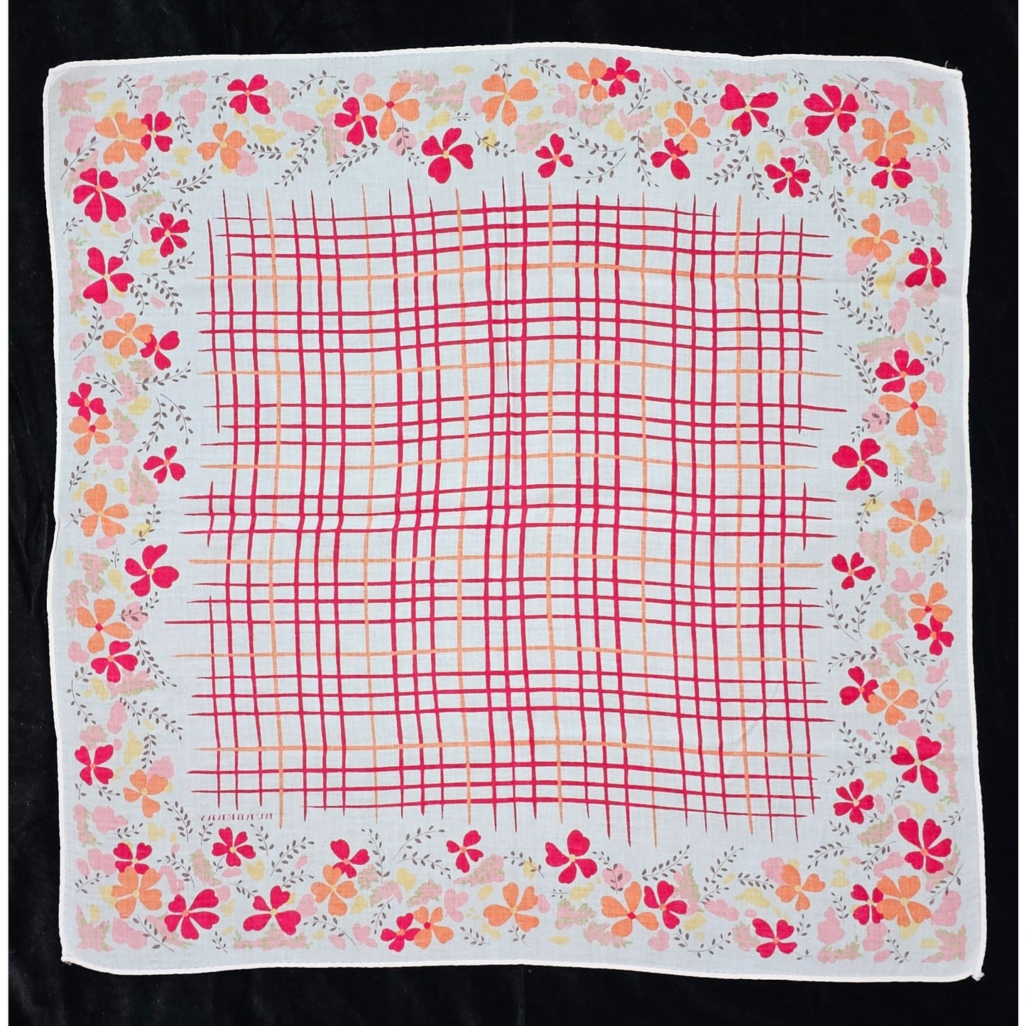 Burberry Vintage Floral Handkerchief 19 x 19 inches