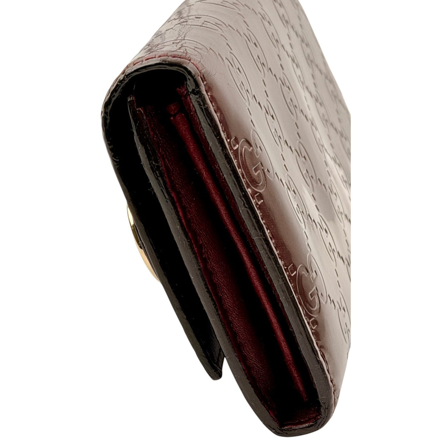 Gucci Guccissima Lovely Heart Continental Wallet Burgundy