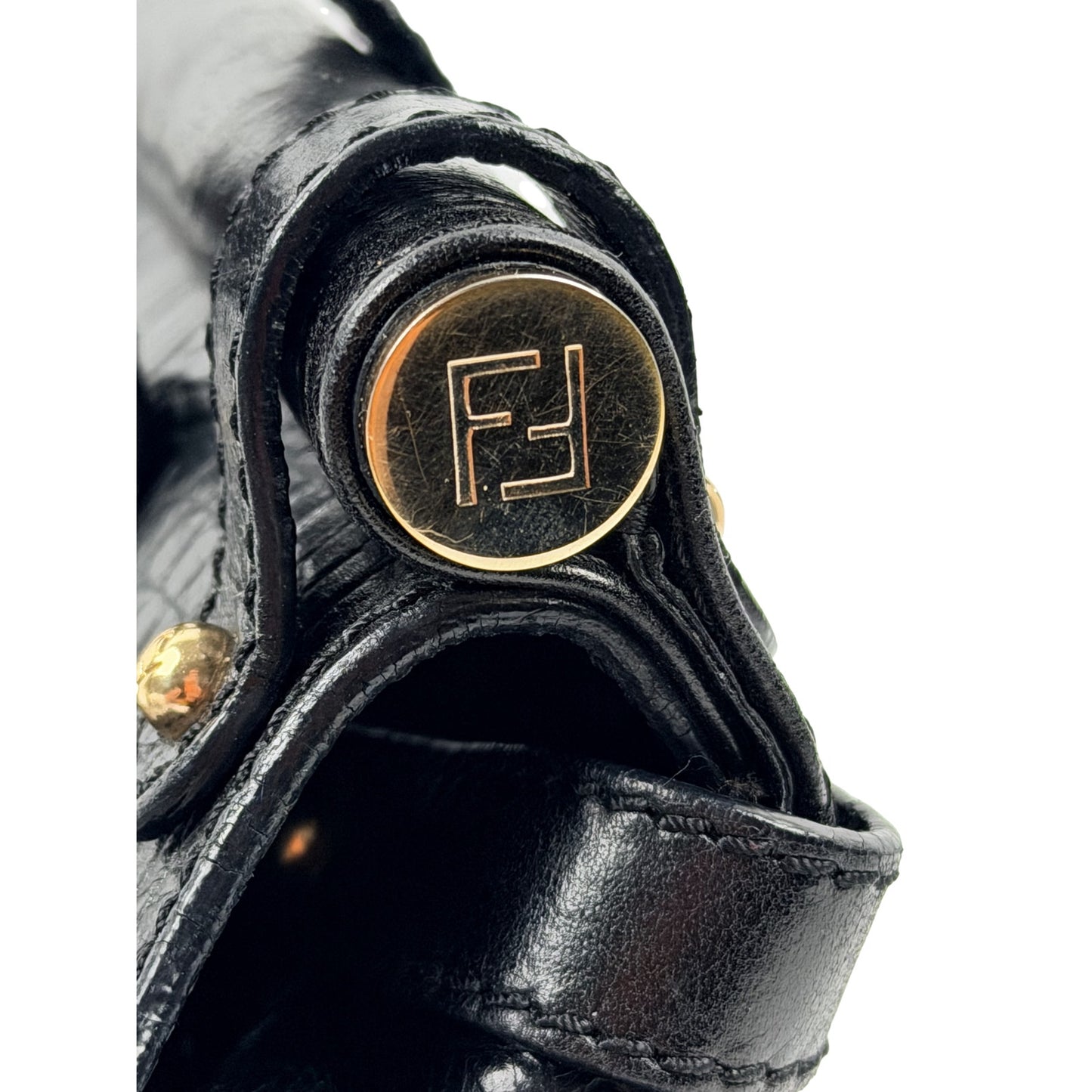 Fendi Crocodile-Trimmed Magic Bag Black
