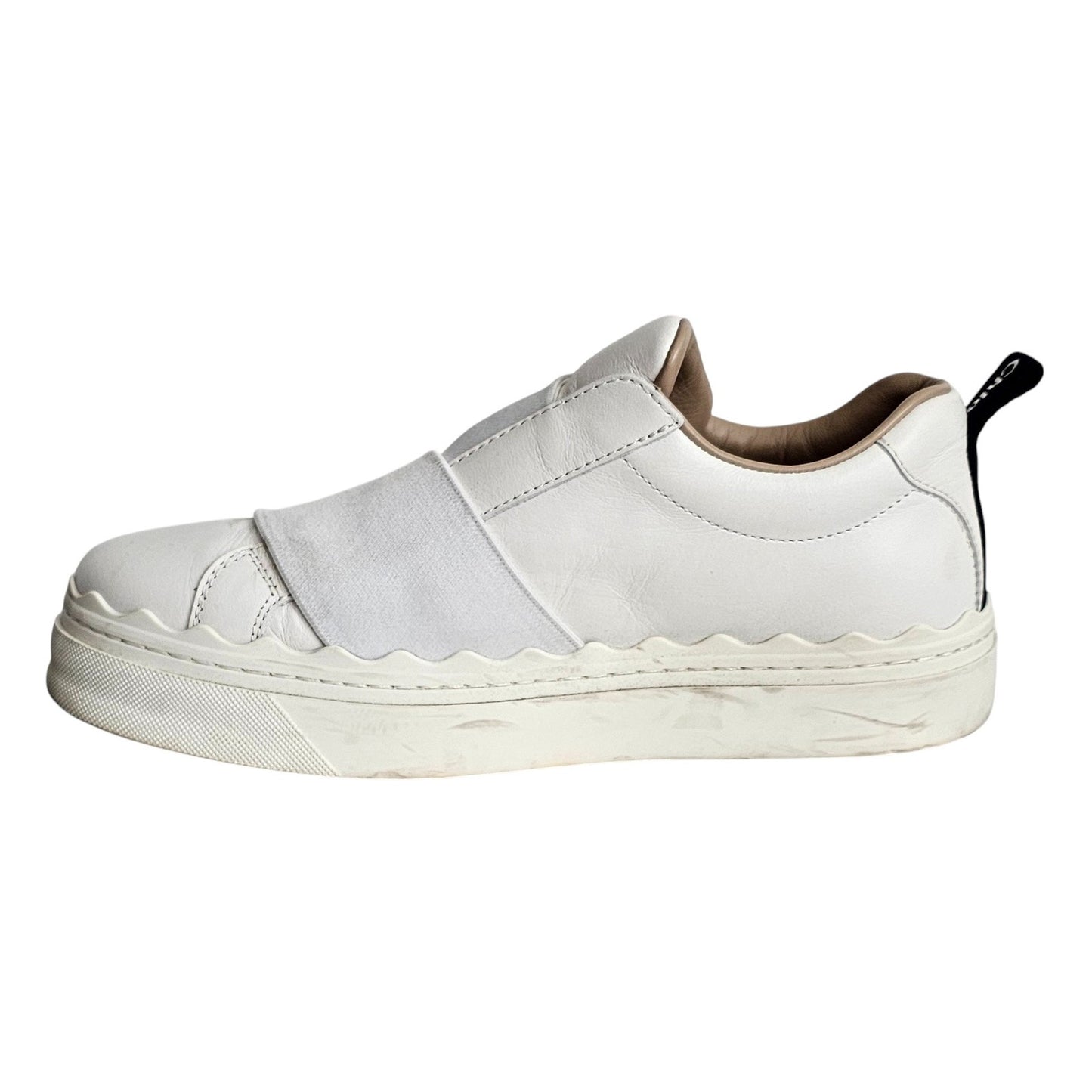 Chloé Lauren logo-strap leather slip-on sneaker Size 35