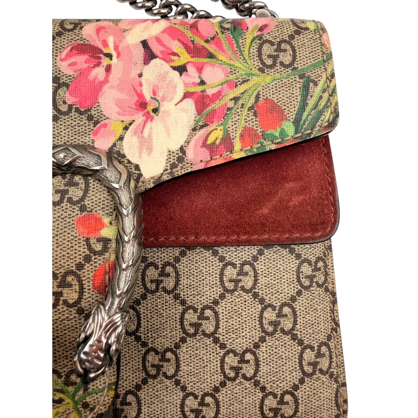 Gucci Beige/Pink GG Blooms Coated Canvas Mini Dionysus Bag