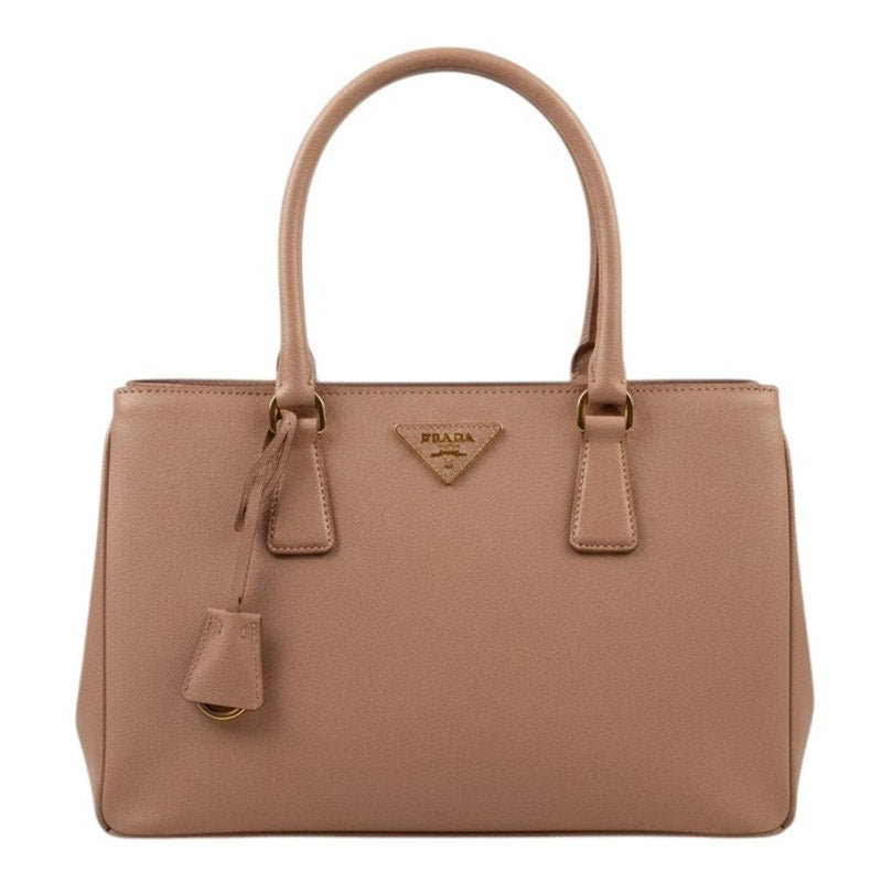 Prada  Nude/Pink Saffiano Leather Galleria Double Zip