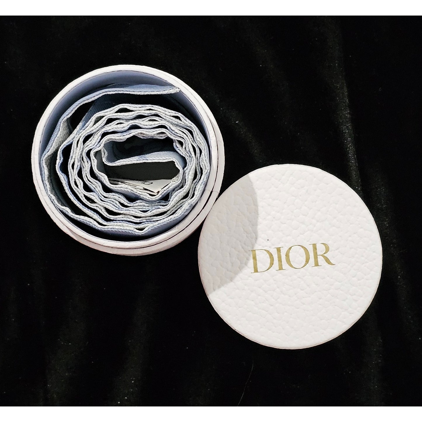 Christian Dior Light Blue Cannage Printed Silk Reversible Scarf Bandeau/Twilly