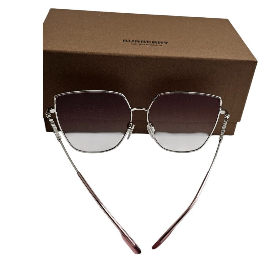 Burberry BE3143 Alexis Metal Sunglasses in Silver Pink