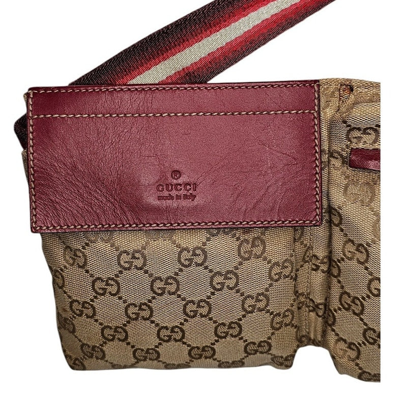 Gucci Pre-Owned GG Canvas & Leather Double Pocket Belt Bag