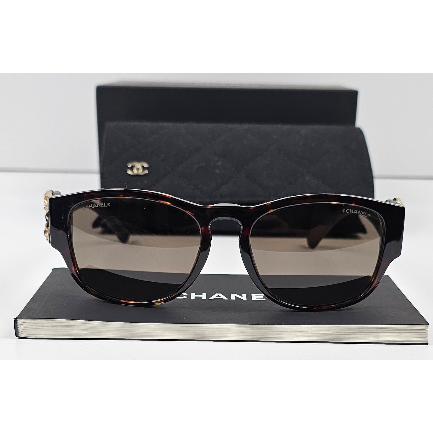 CHANEL Rectangle DARK HAVANA BROWN Sunglasses