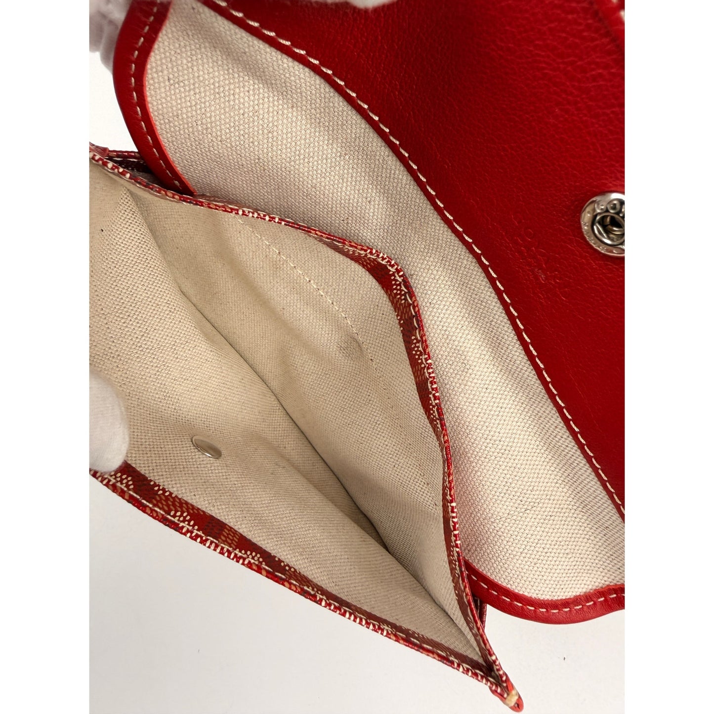 GOYARD Herringbone Saint Louis GM Tote Bag PVC with Pouch Red