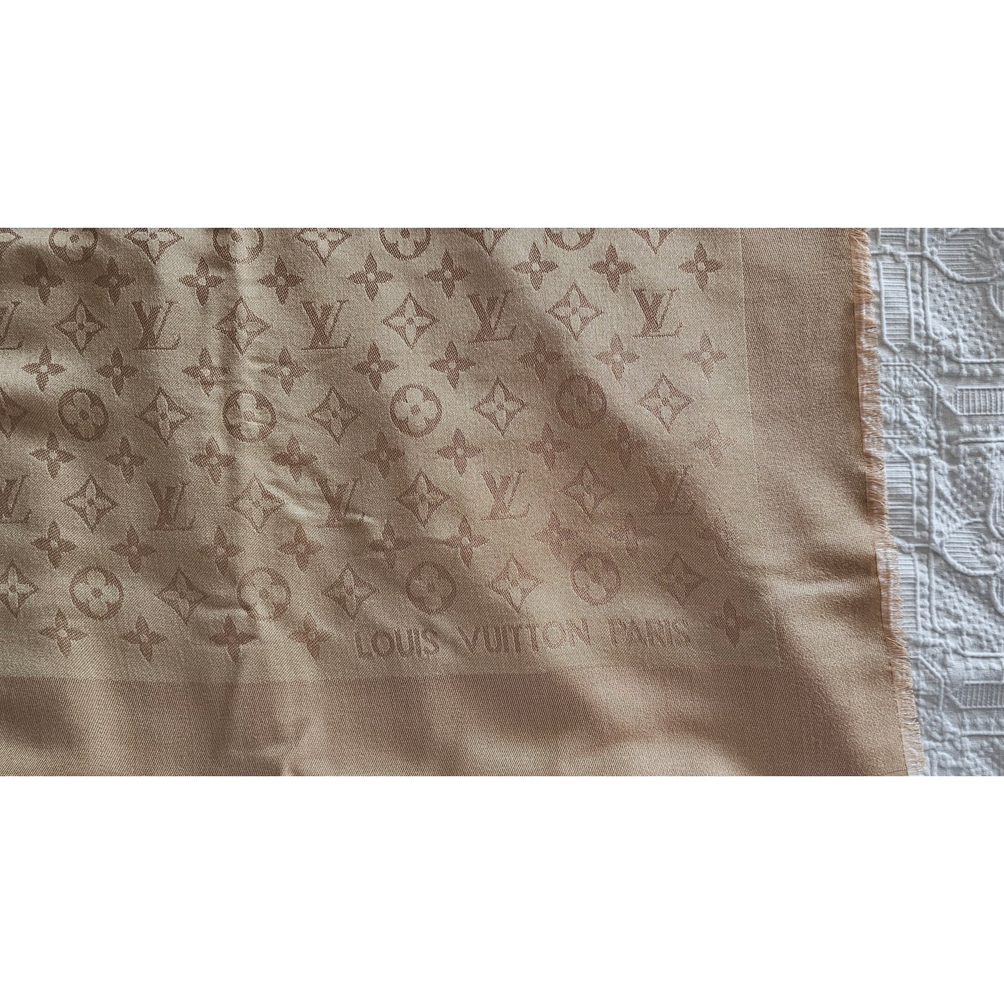 Louis Vuitton Silk Wool Monogram Shawl