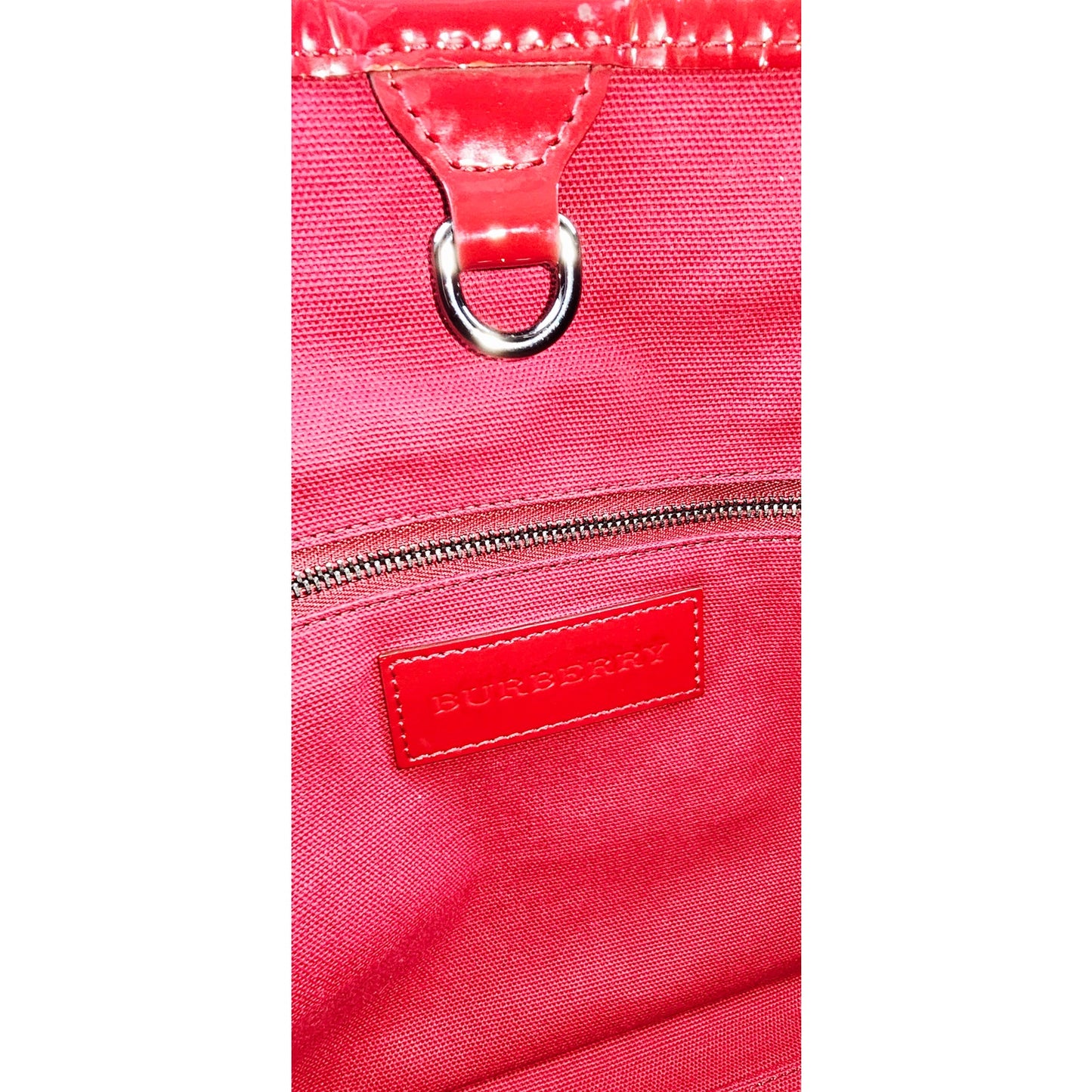 Burberry Red Nova Check Coated Canvas/Vinyl Tote