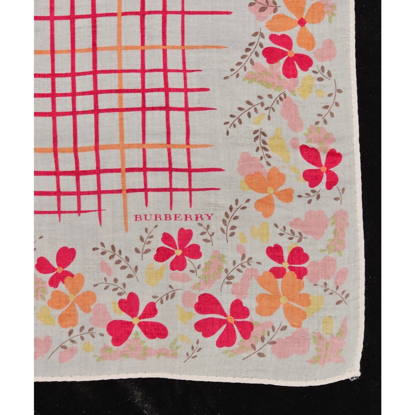 Burberry Vintage Floral Handkerchief 19 x 19 inches