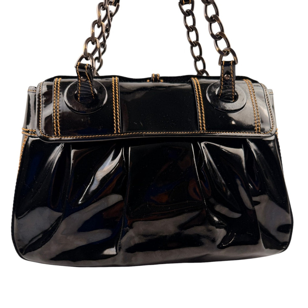 Fendi Black Patent Leather B Bag