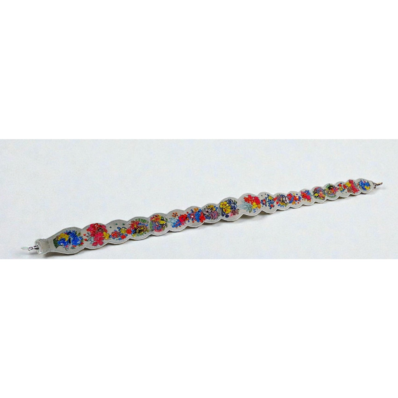Fendi Multicolor Embroidered Beads Floral Shoulder Strap / Guitar Strap